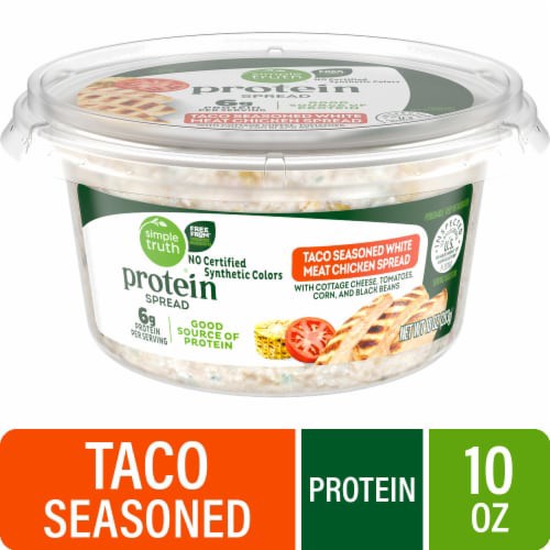 slide 1 of 4, Simple Truth Protein Taco Seasoned Chicken Dip, 10 oz