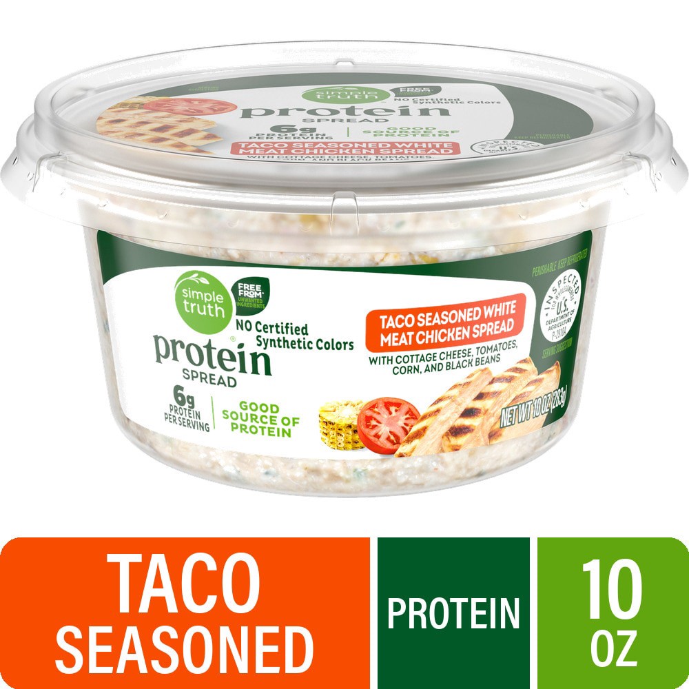 slide 1 of 4, Simple Truth Protein Taco Seasoned Chicken Dip, 10 oz