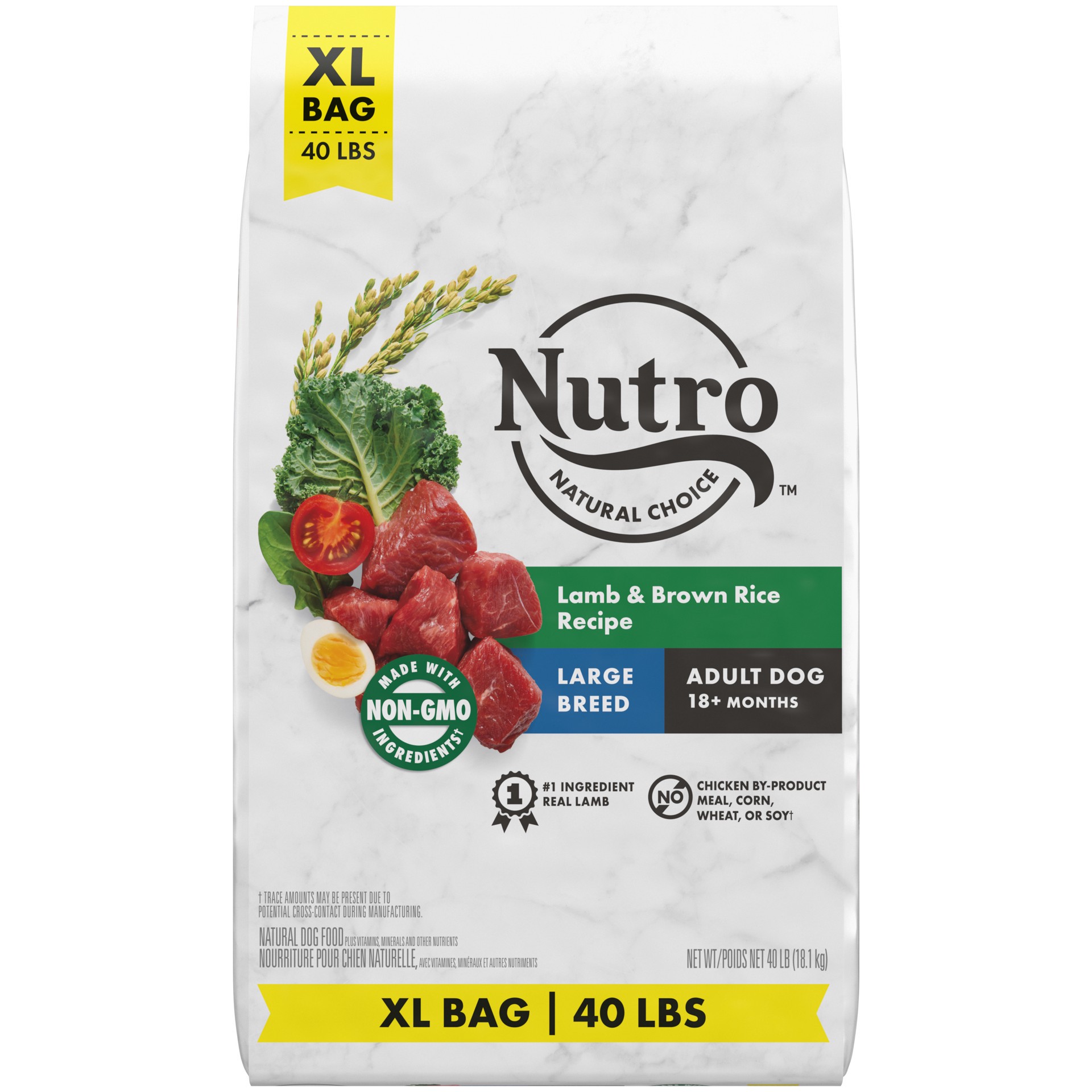 slide 1 of 6, NUTRO NATURAL CHOICE Large Breed Adult Dry Dog Food, Lamb & Brown Rice Recipe, 40 lb. Bag, 40 lb