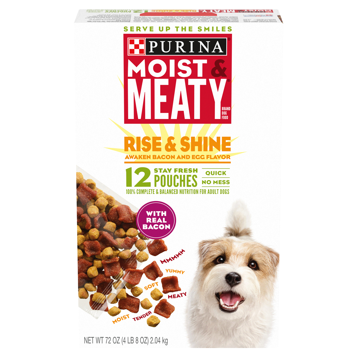 slide 1 of 5, Moist & Meaty Rise & Shine Wet Dog Food, 72 oz