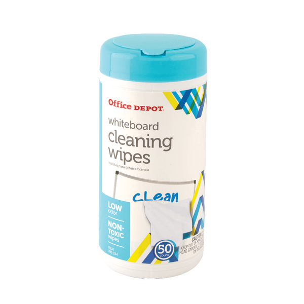 slide 1 of 1, Office Depot Brand Dry-Erase Board Cleaning Wipes, 6'' X 9'', Pack Of 50, 50 ct