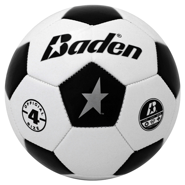 slide 1 of 1, Baden S140C Soccer Size 4 Composite Black/WhiteBall, 1 ct