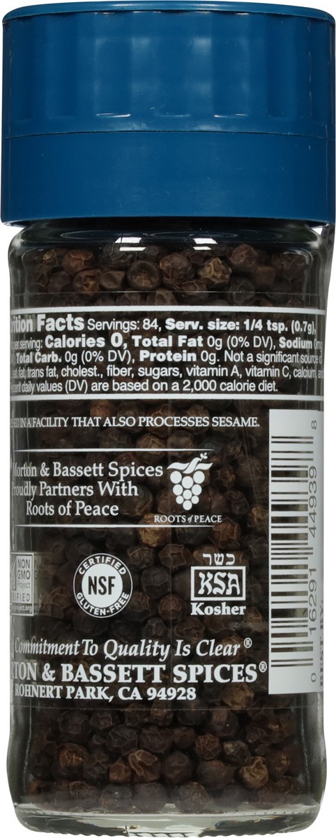 slide 6 of 11, Morton & Bassett Spices Morton & Bassett Grinder Whole Black Peppercorns, 2.1 oz