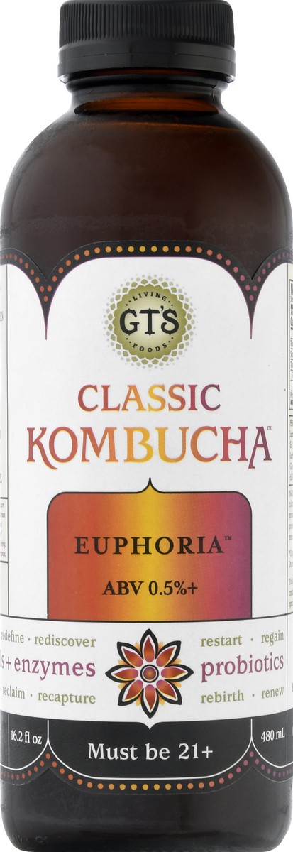 slide 3 of 12, GTS Living Foods Euphoria Classic Kombucha 16.2 oz, 16.2 oz