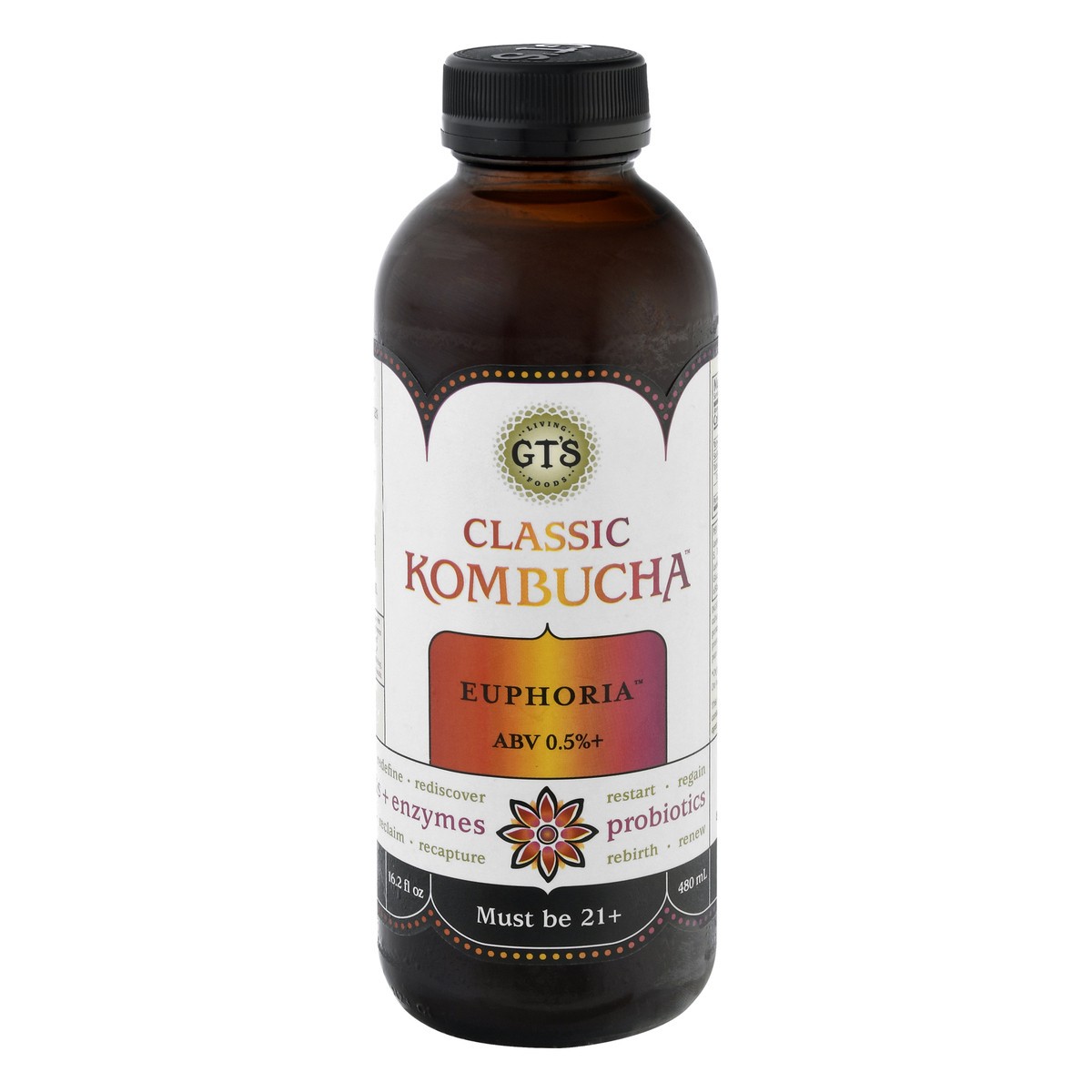 slide 1 of 12, GTS Living Foods Euphoria Classic Kombucha 16.2 oz, 16.2 oz