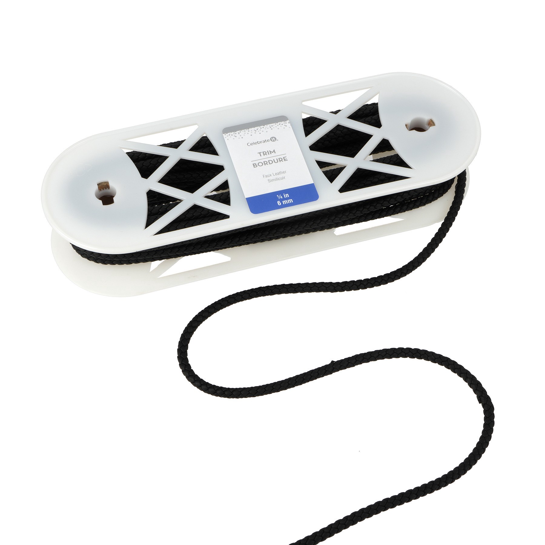 slide 2 of 3, 1/4" Black Faux Leather Trim By Celebrate It, 