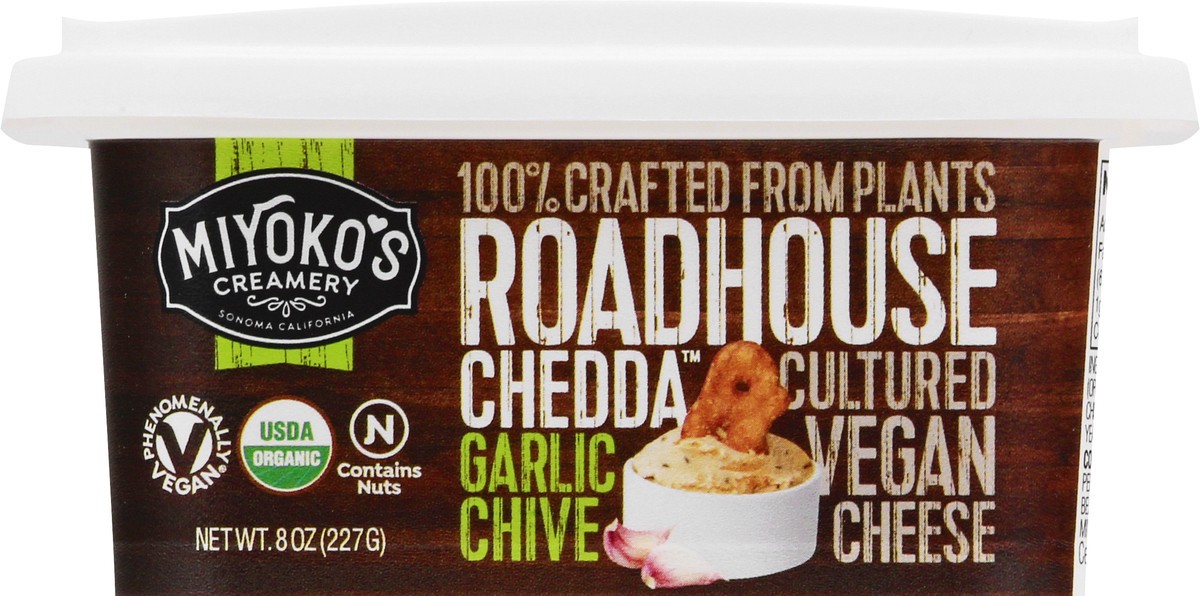 slide 7 of 9, Miyoko's Creamery Roadhouse Chedda Garlic Chive Cultured Vegan Cheese 8 oz, 8 oz