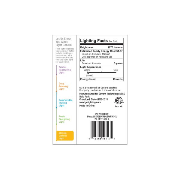 slide 2 of 4, GE 100 Watts Soft White LED Light Bulbs 2 ea, 2 ct