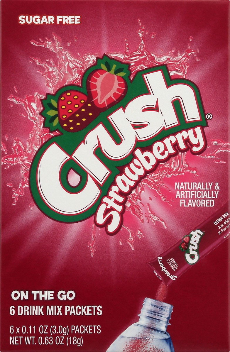 slide 13 of 13, Crush Sugar Free On the Go Strawberry Drink Mix - 6 ct, 6 ct