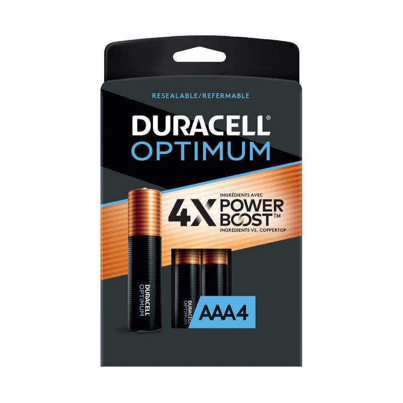 slide 1 of 6, Duracell Optimum Alkaline AAA Batteries, 4 ct