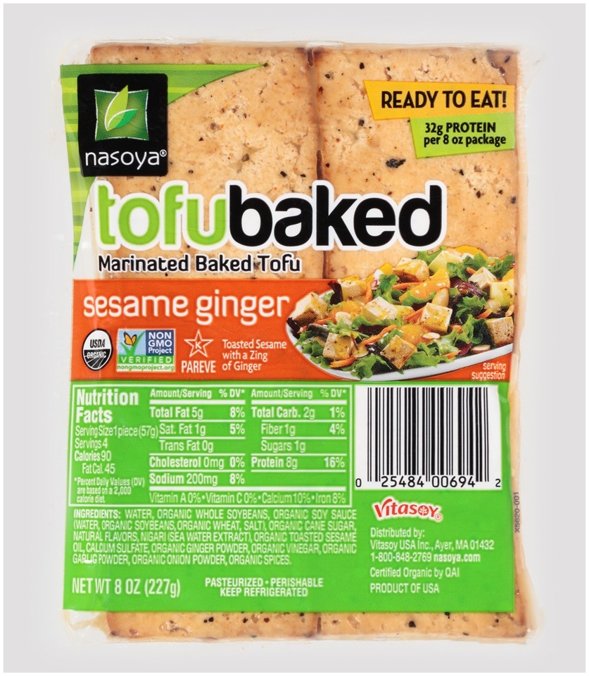 slide 1 of 1, Nasoya Tofu, Baked, Marinated, Sesame Ginger, 8 oz