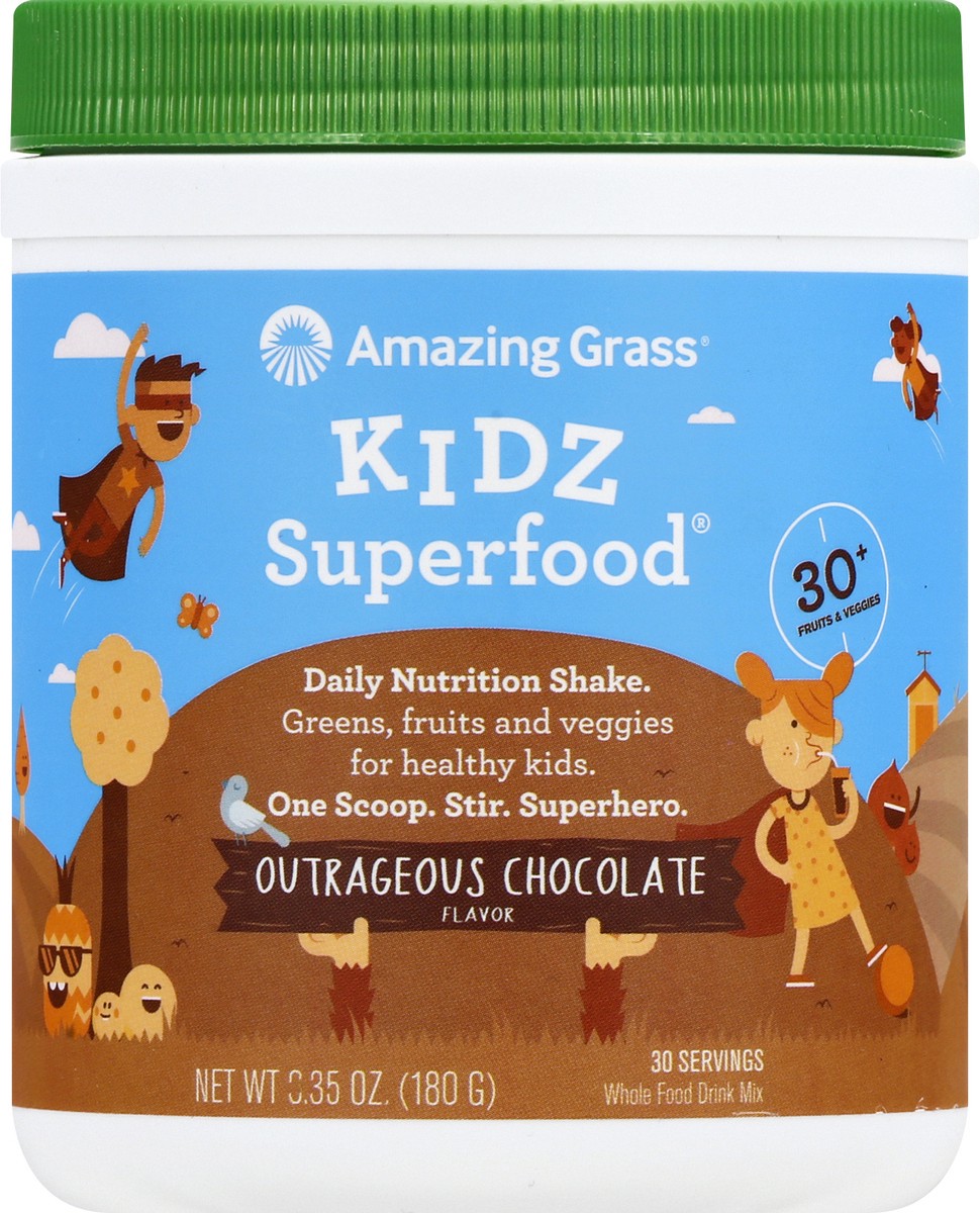 slide 10 of 13, Amazing Grass Outrageous Chocolate Flavor Kidz Superfood 6.35 oz, 6.35 oz