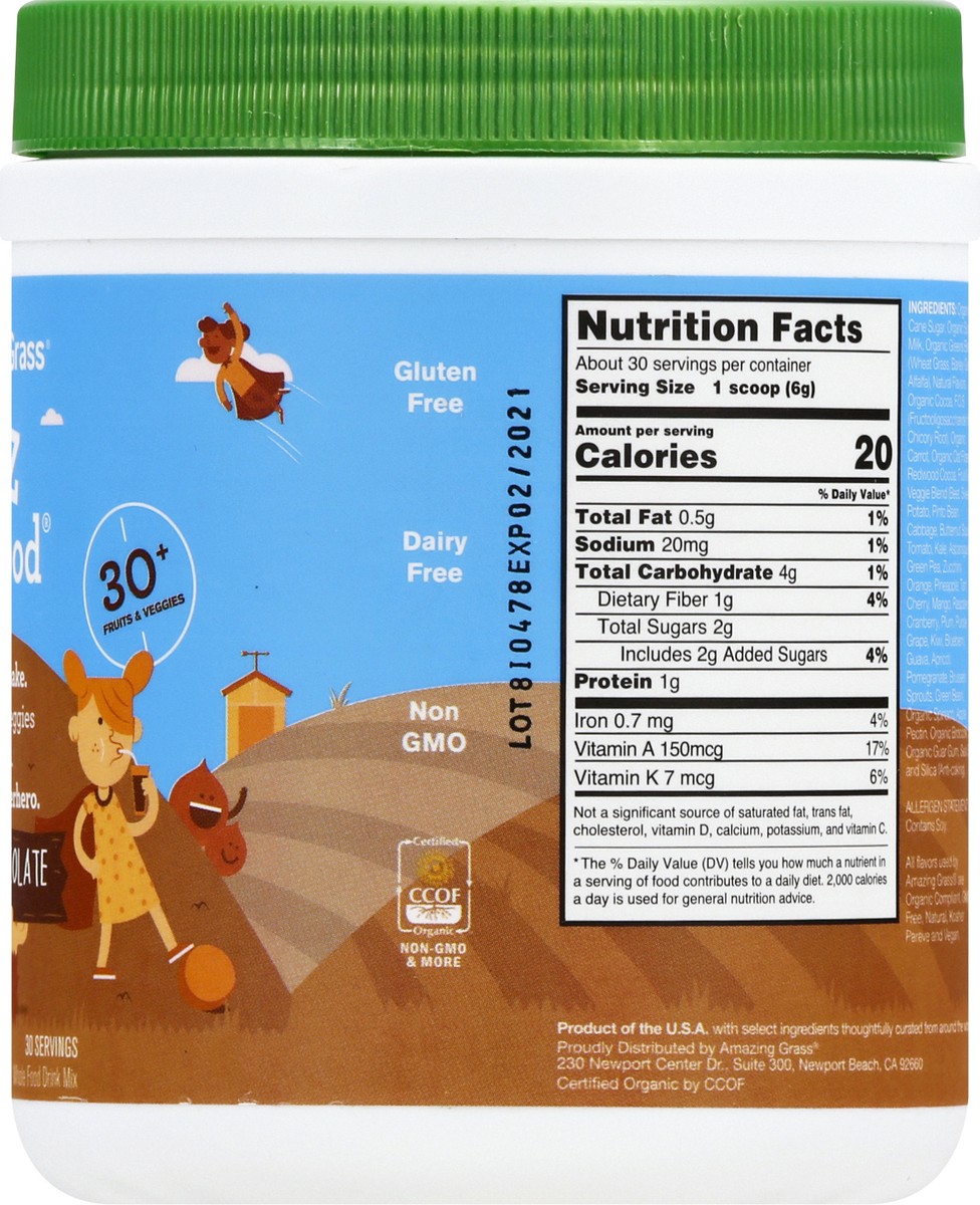 slide 5 of 13, Amazing Grass Outrageous Chocolate Flavor Kidz Superfood 6.35 oz, 6.35 oz