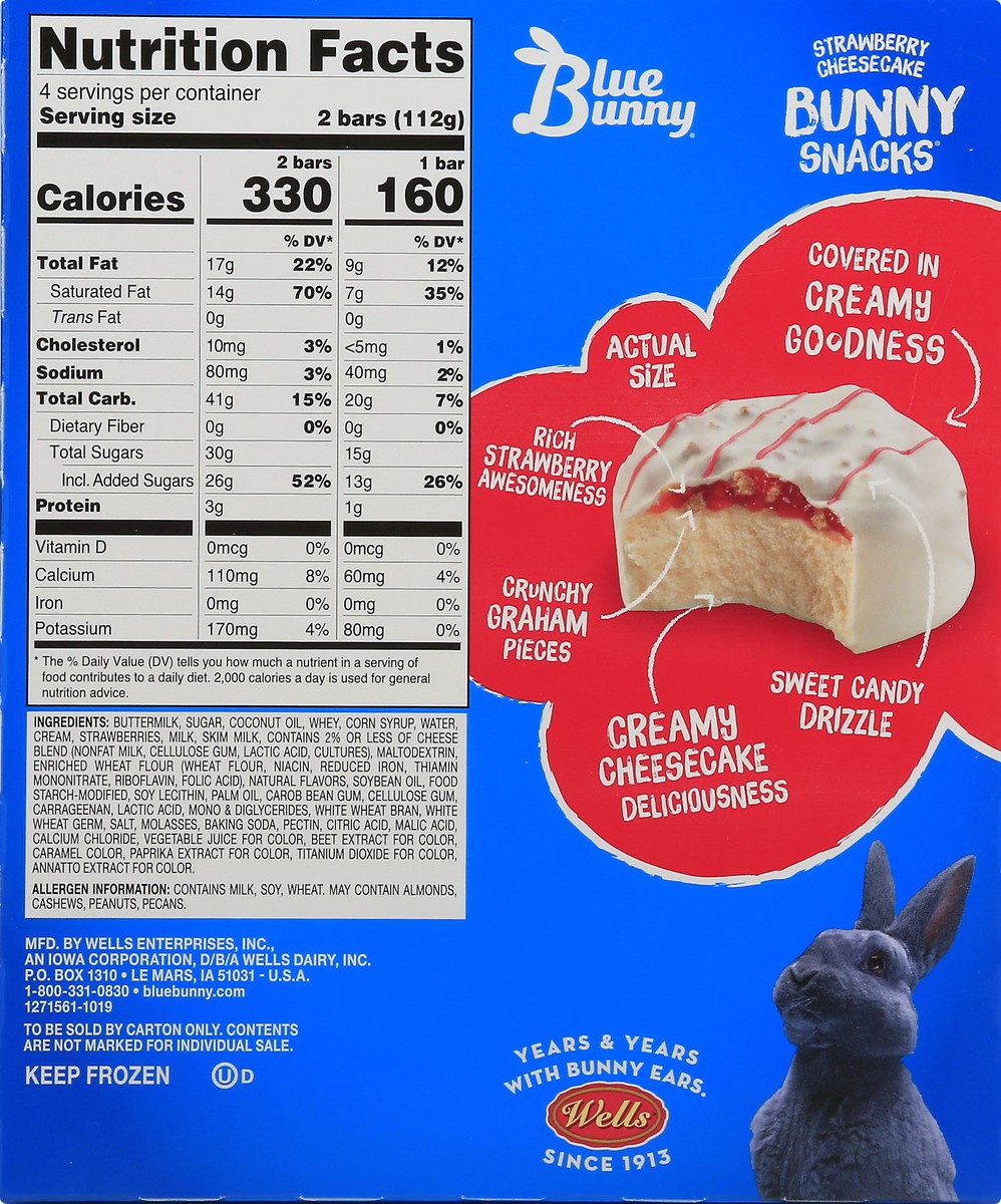 slide 11 of 13, Blue Bunny Strawberry Cheesecake Bunny Snacks 8.0 ea, 8 ct