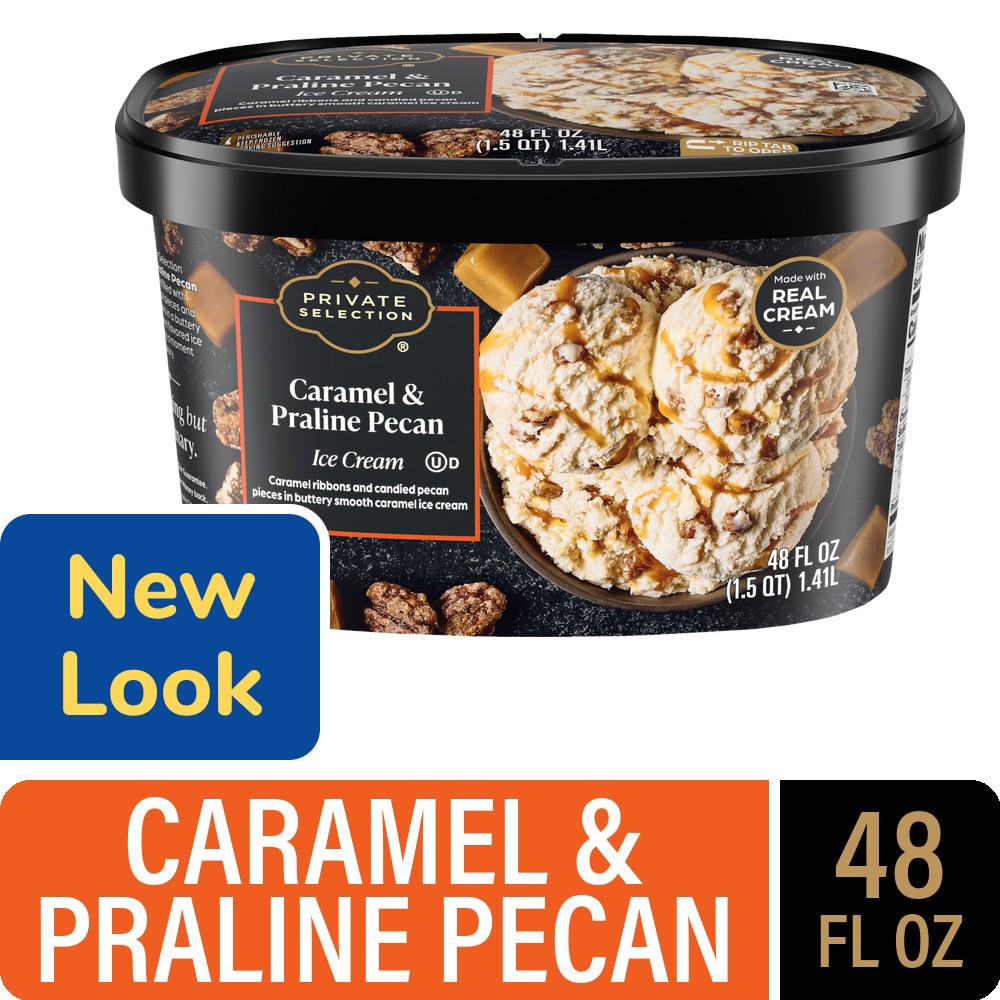 slide 1 of 5, Private Selection® Caramel & Candied Pecan Ice Cream, 48 fl oz