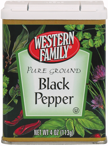 slide 1 of 1, Western Family Black Pepper, 4 oz