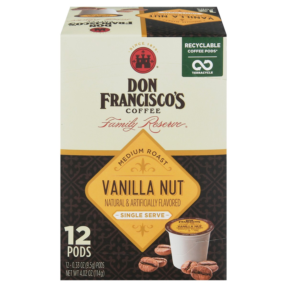 slide 15 of 16, Don Francisco's Coffee Family Reserve Vanilla Nut Coffee Single Serve Cups - 12 ct; 0.33 oz, 12 ct; 0.33 oz