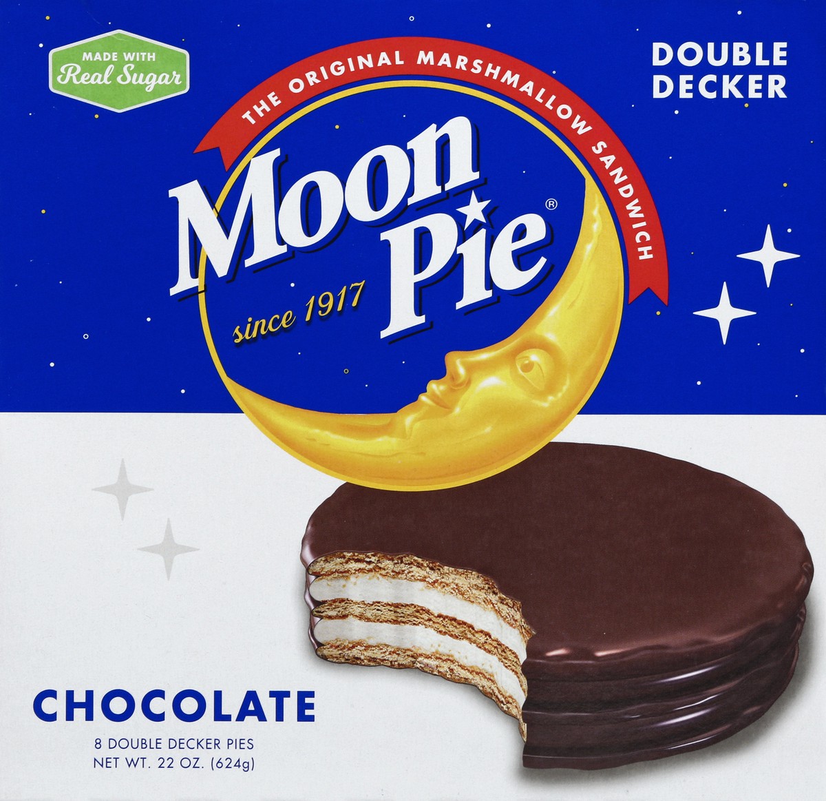 slide 2 of 5, Moon Pie, Chocolate, Double Decker, 8 ct