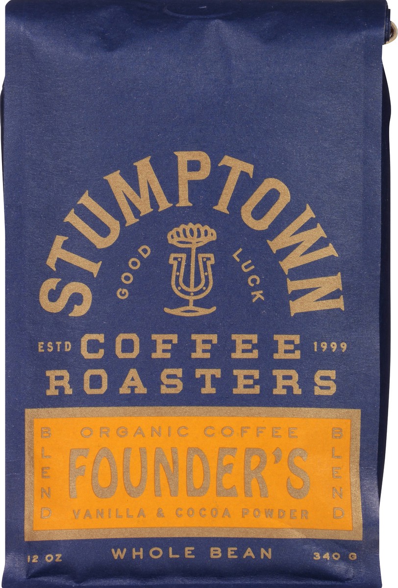 slide 5 of 12, Stumptown Coffee Founder's Blend Vanilla & Cocoa Powder Organic Whole Bean Coffee Stand Up Bag - 12 oz, 12 oz