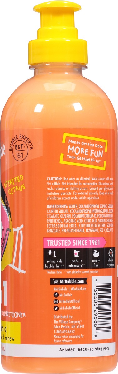 slide 3 of 9, Mr. Bubble 3 in 1 Spirited Citrus Body Wash + Shampoo + Conditioner +Vitamin C 20 fl oz, 20 oz