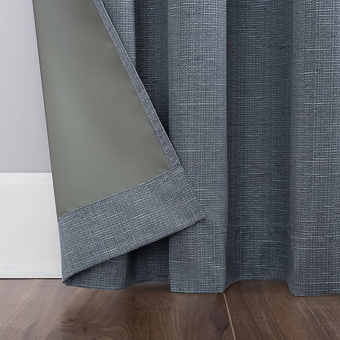 slide 6 of 8, Sun Zero Circa Textured Weave Thermal Blackout Grommet Window Curtain Panel - Storm, 96 in