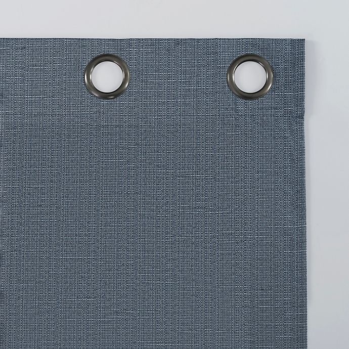 slide 8 of 8, Sun Zero Circa Textured Weave Thermal Blackout Grommet Window Curtain Panel - Storm, 96 in