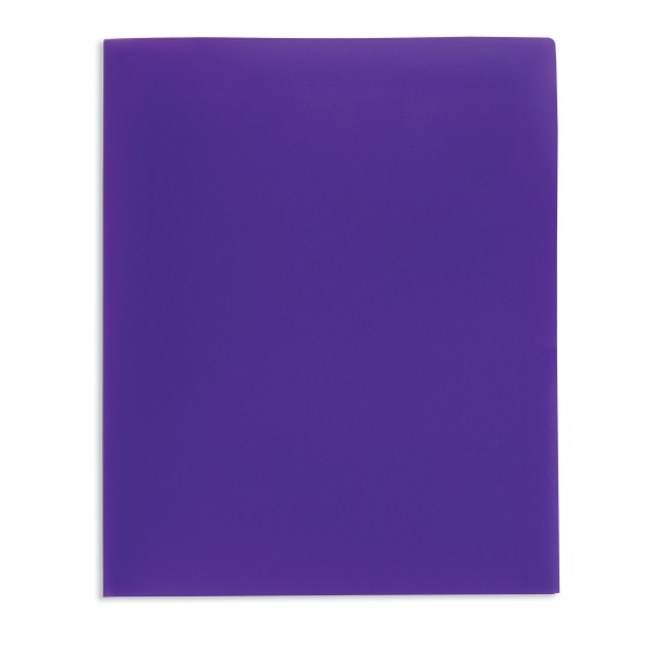 slide 1 of 1, Office Depot Brand School-Grade 2-Pocket Poly Folder, Letter Size, Purple, 1 ct