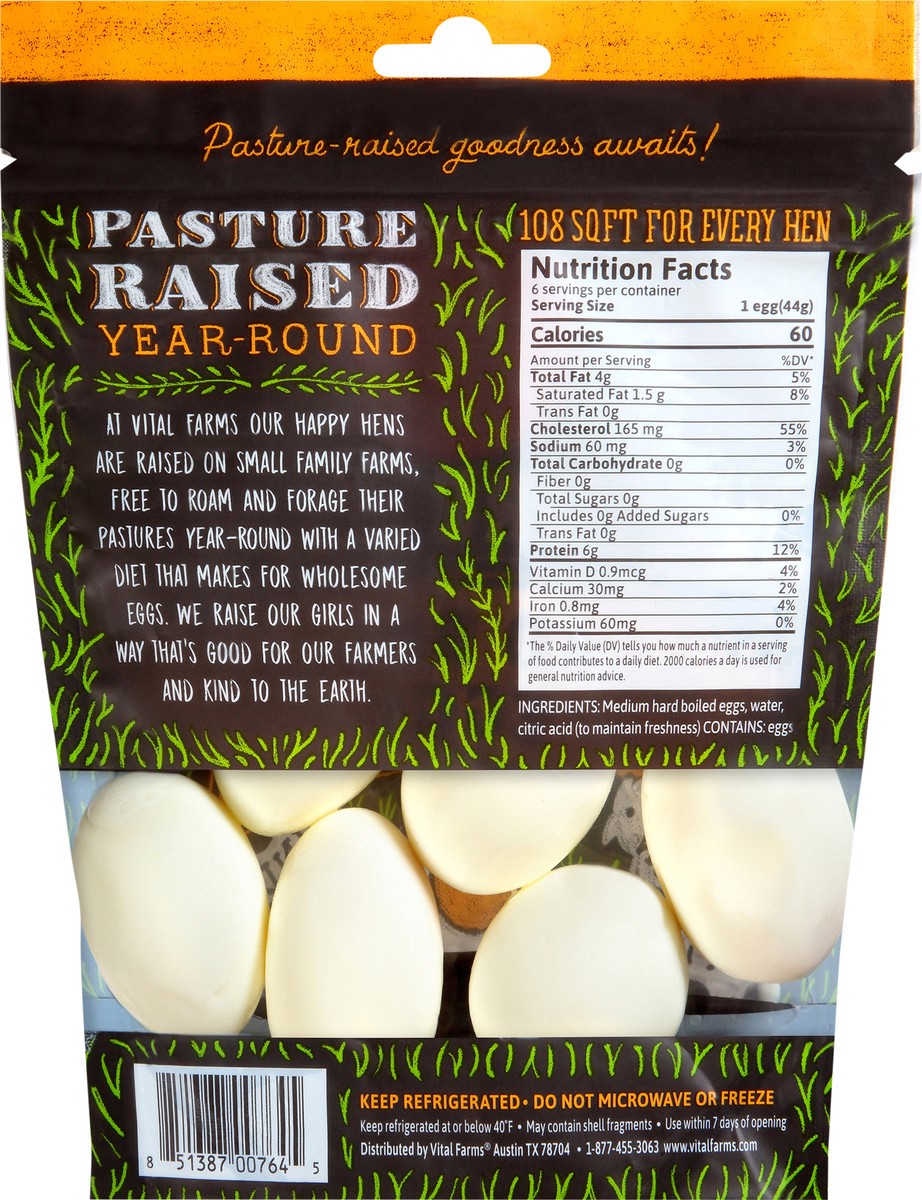 slide 5 of 14, Vital Farms Hard Boiled Pasture-Raised Eggs 6 ea, 6 ct