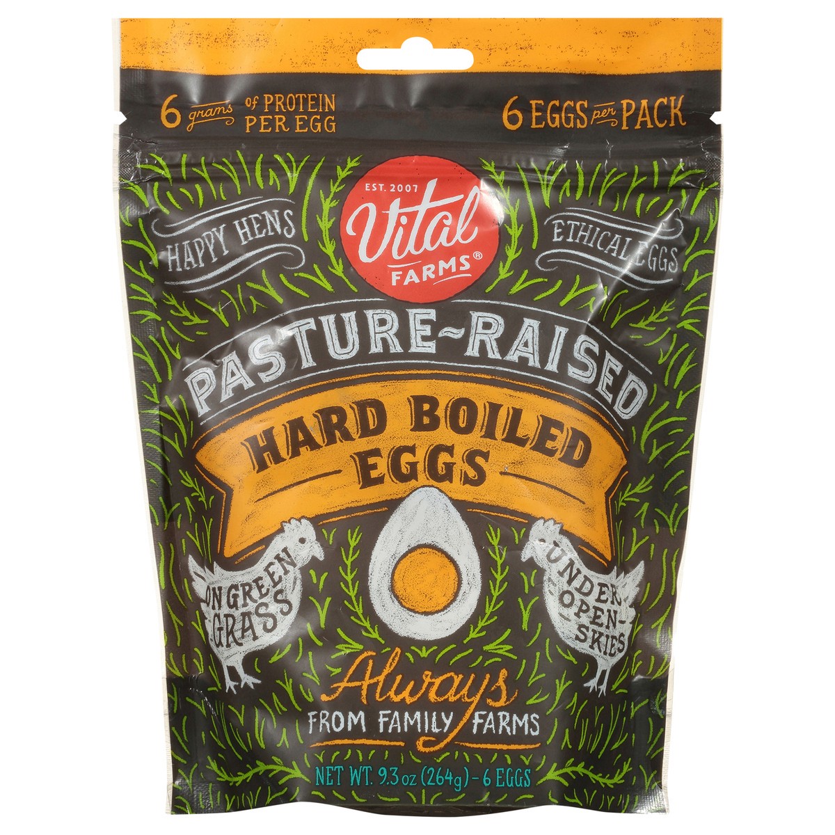 slide 1 of 14, Vital Farms Hard Boiled Pasture-Raised Eggs 6 ea, 6 ct