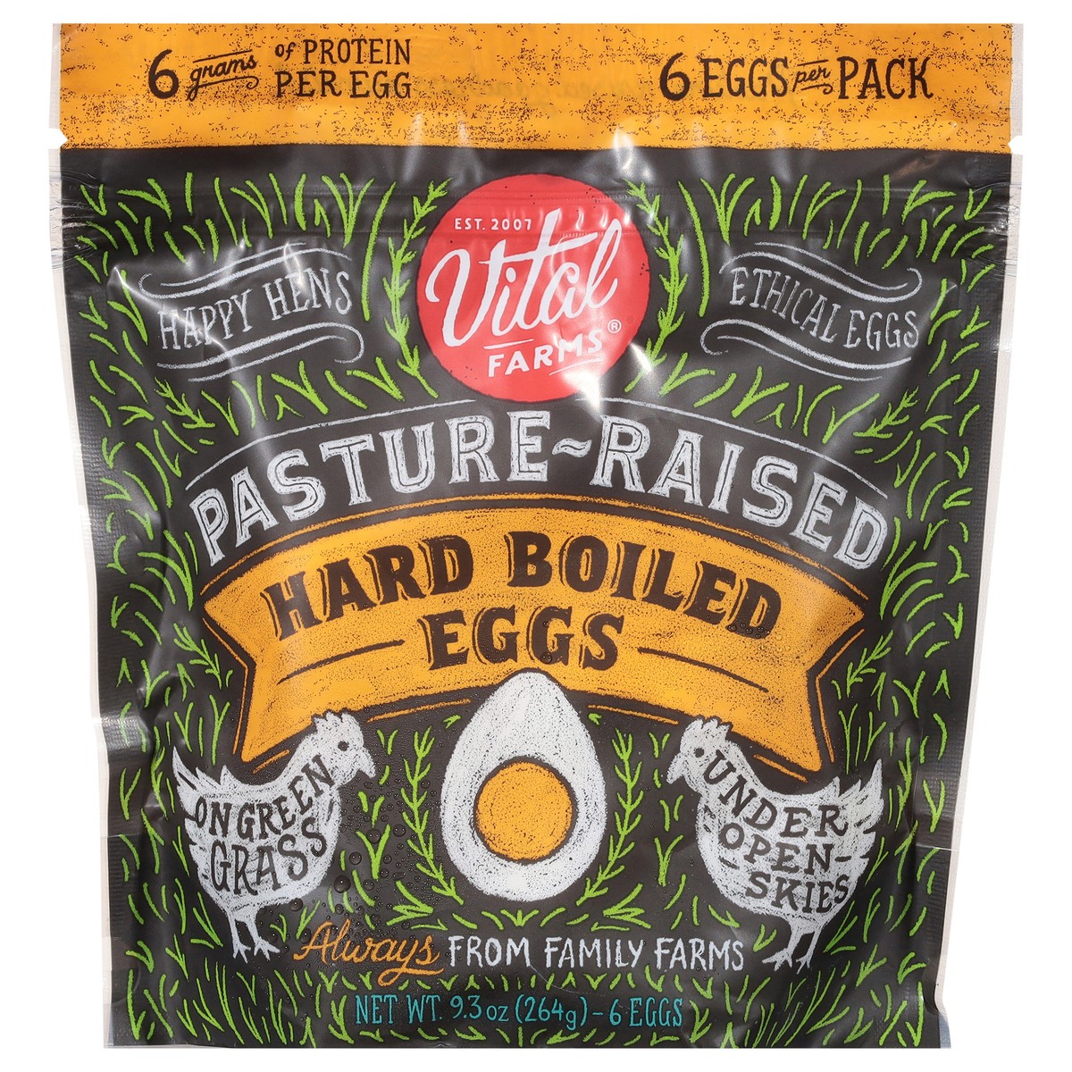 slide 1 of 14, Vital Farms Hard Boiled Pasture-Raised Eggs 6 ea, 6 ct