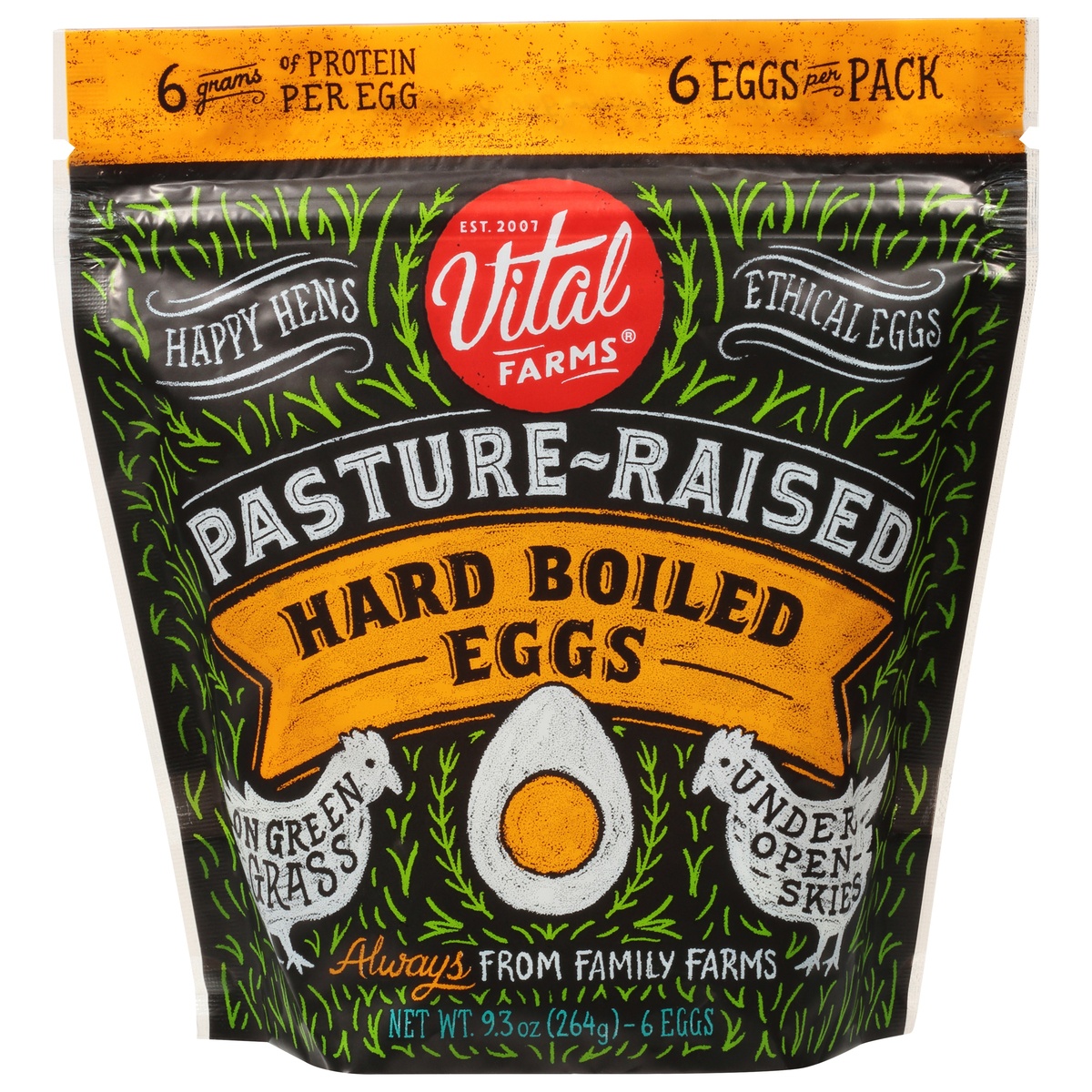 slide 1 of 1, Vital Farms Pasture-Raised Hard Boiled Eggs 6 Eggs 6 ea, 6 ct