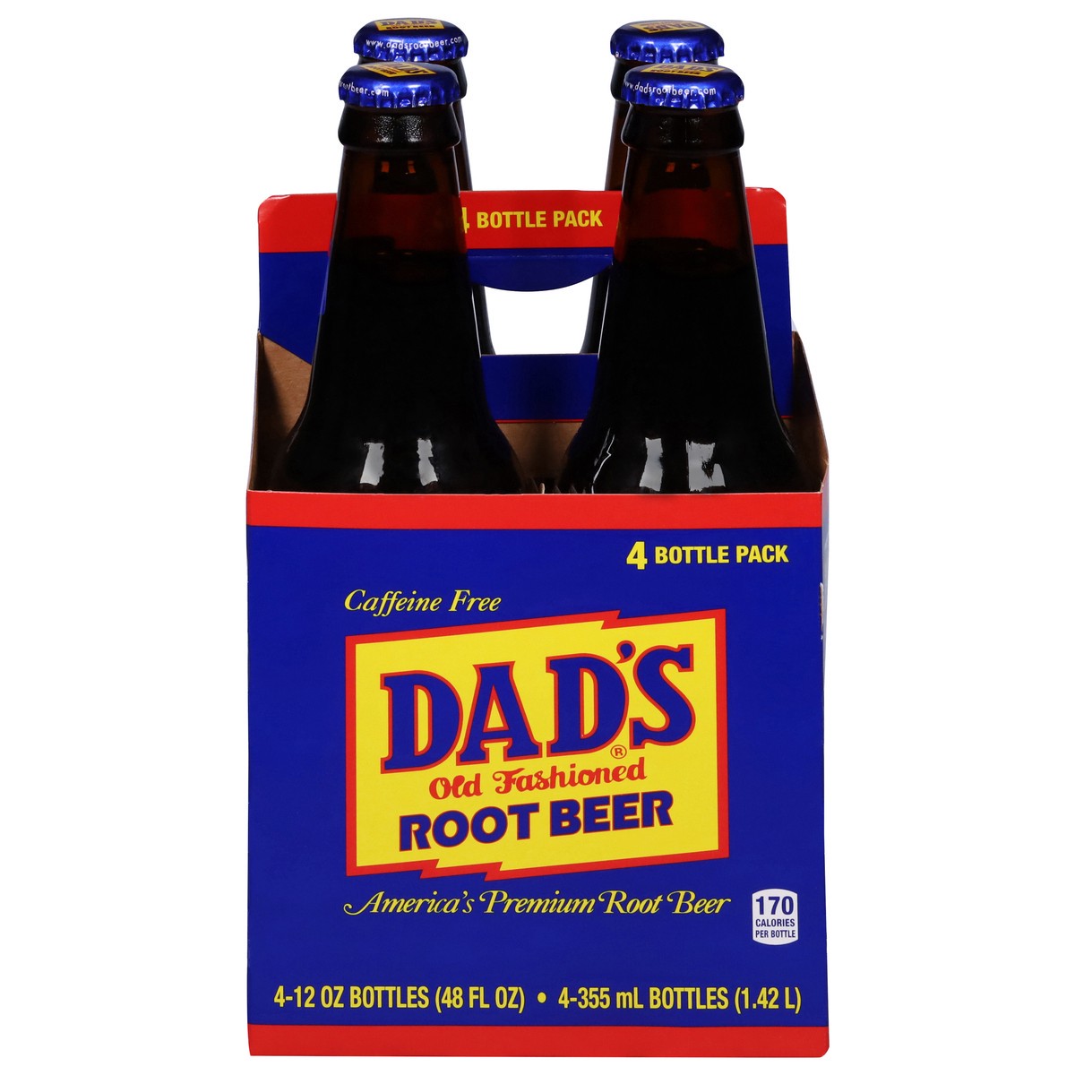 slide 1 of 13, Dad's Root Beer Caffeine Free Root Beer 4 - 12 oz Bottles, 4 ct