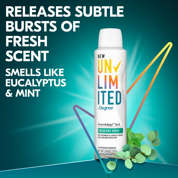 slide 17 of 22, Degree Unlimited Fresh Dry Spray Antiperspirant Deodorant 3.8 oz, 3.8 oz