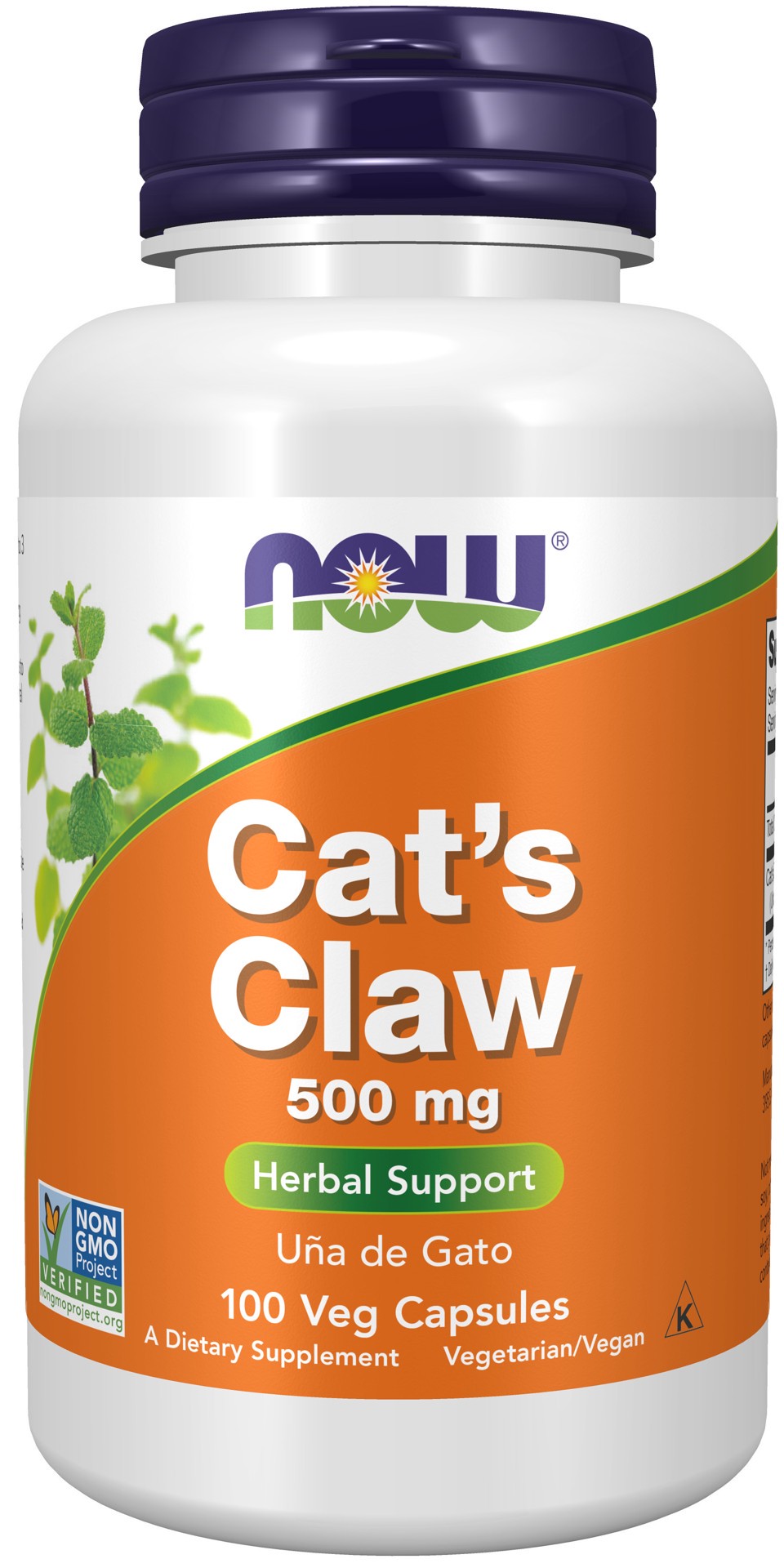 slide 1 of 7, NOW Cat's Claw 500 mg - 100 Veg Capsules, 100 ct