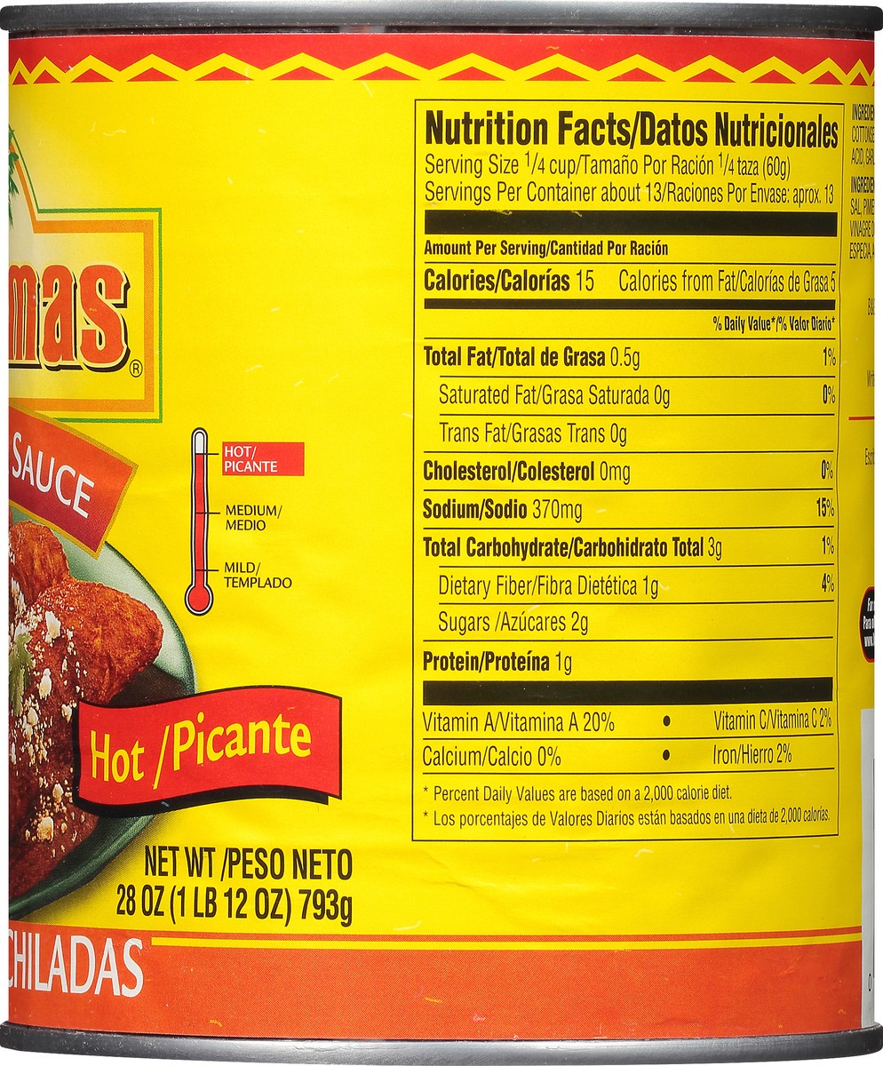 slide 3 of 11, Las Palmas Hot Enchilada Sauce 28 oz. Can, 28 oz