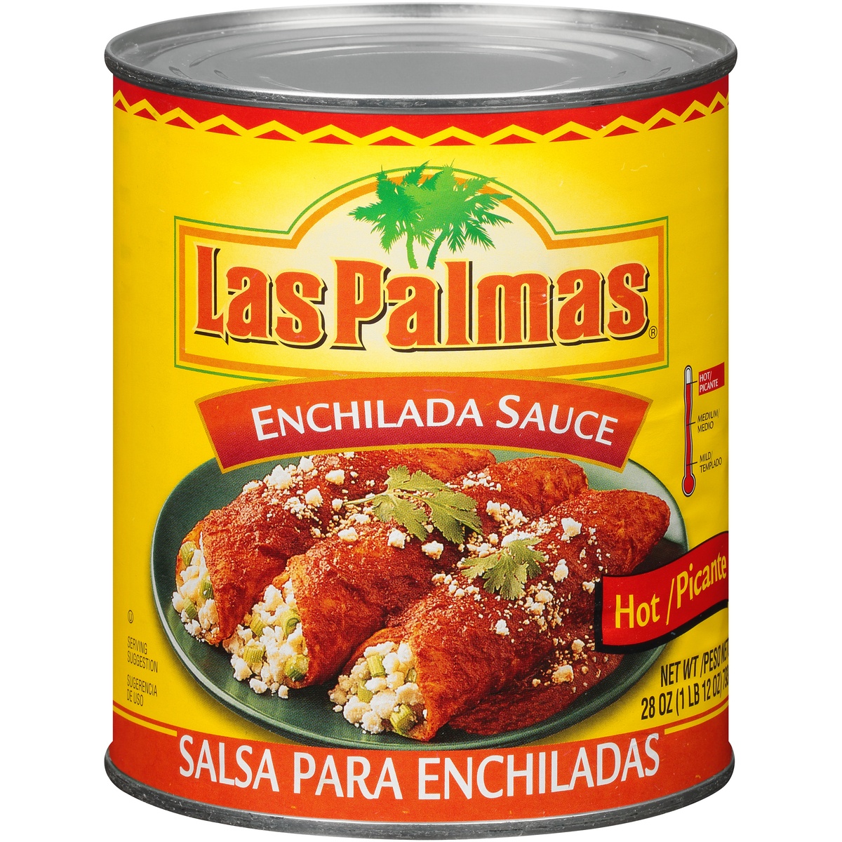 slide 1 of 6, Las Palmas Hot Enchilada Sauce 28 oz. Can, 28 oz