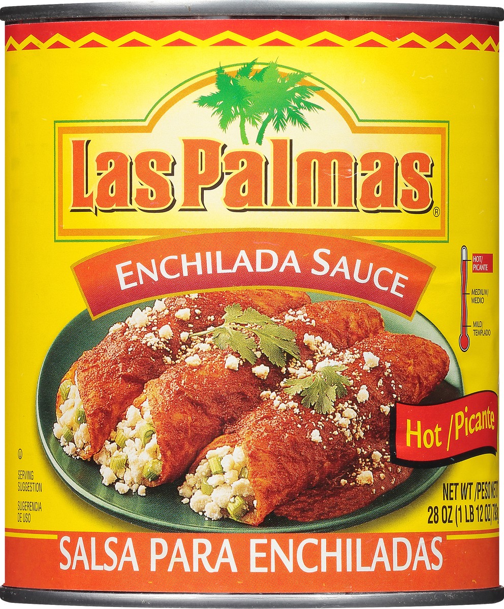 slide 1 of 11, Las Palmas Hot Enchilada Sauce 28 oz. Can, 28 oz