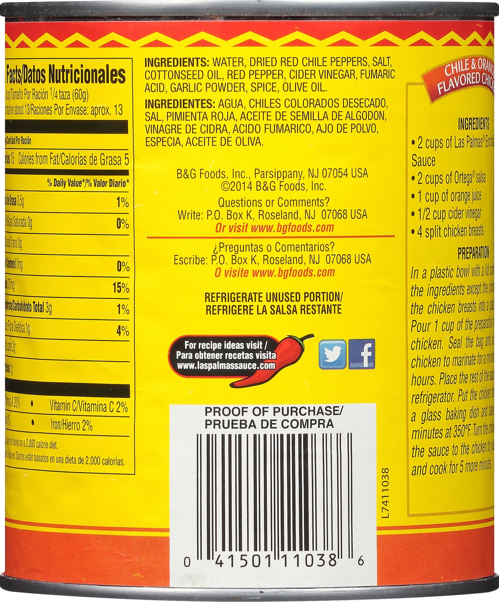 slide 9 of 11, Las Palmas Hot Enchilada Sauce 28 oz. Can, 28 oz