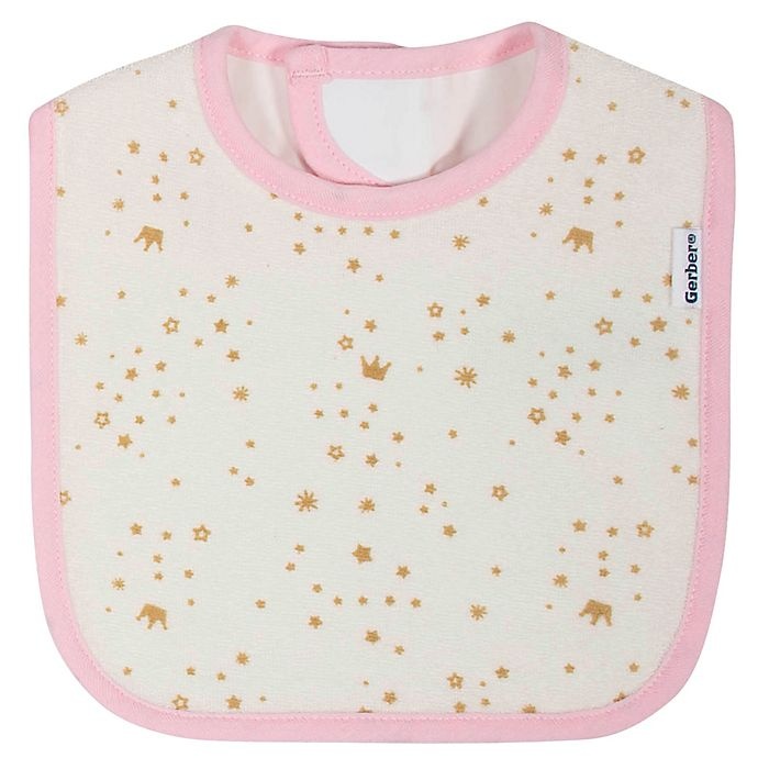 slide 3 of 4, Gerber Princess Bunny Bibs - Pink/Ivory, 3 ct