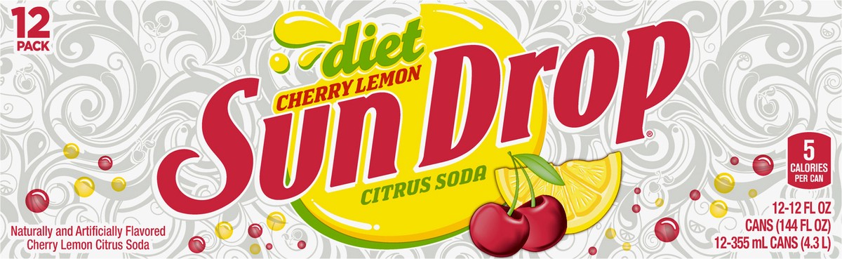 slide 4 of 9, Sun Drop Diet Sun Drop Cherry Lemon - 12 ct; 12 fl oz, 12 ct; 12 fl oz