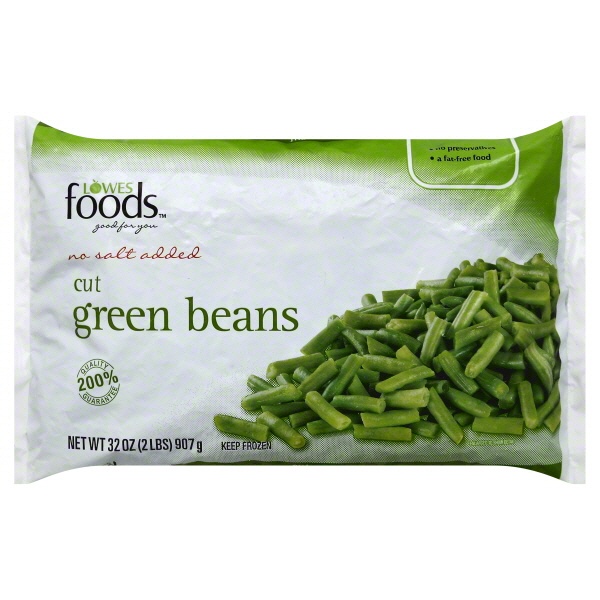 slide 1 of 1, Lowes Foods Cut Green Beans No Salt Large, 32 oz