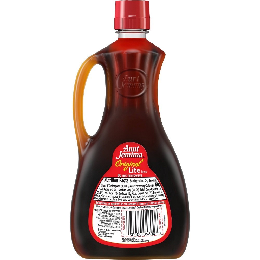 slide 3 of 4, Aunt Jemima Original Lite Syrup, 24 fl oz