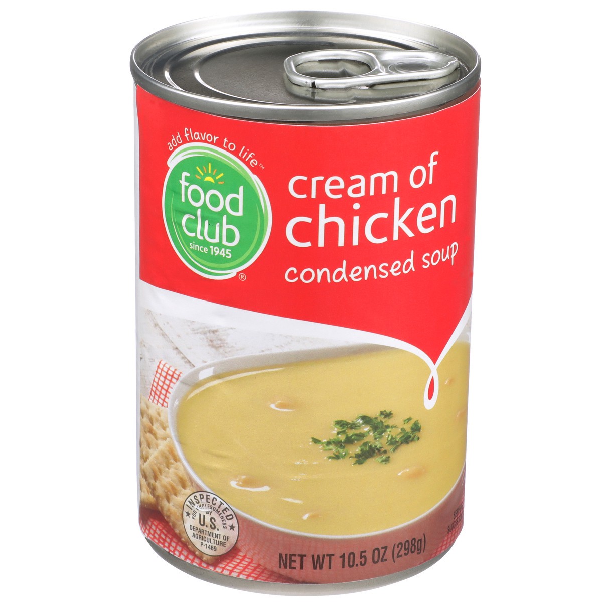 slide 2 of 9, Food Club Condensed Soup - Cream Of Chicken, 10.5 oz