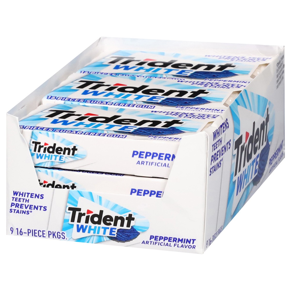 slide 3 of 4, Trident White Peppermint Gum, 9 ct