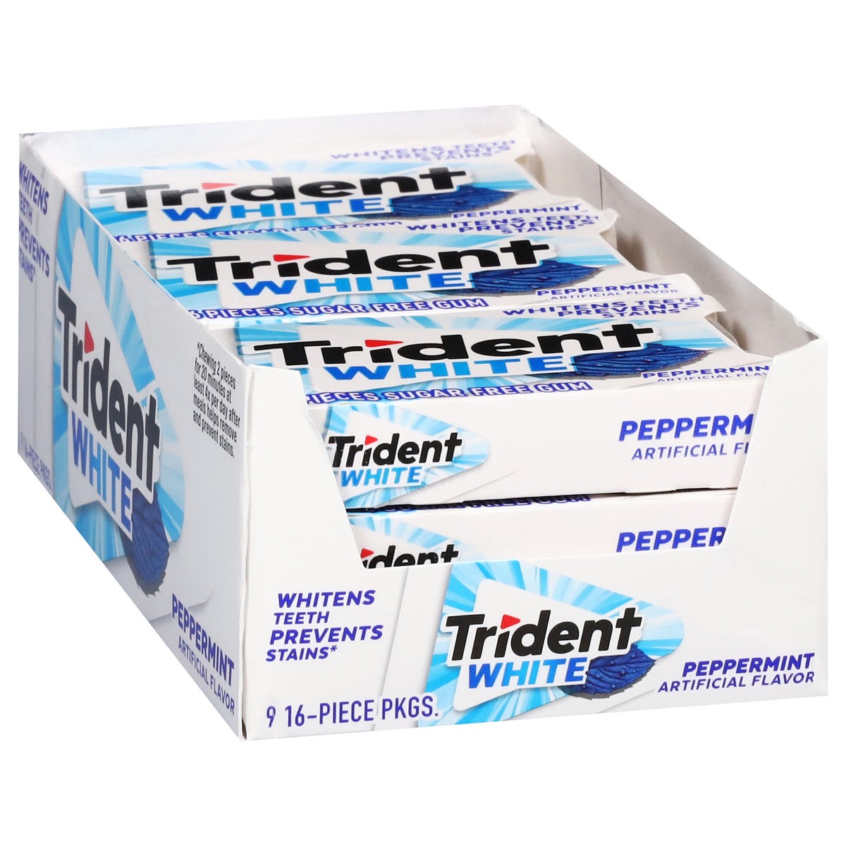 slide 2 of 4, Trident White Peppermint Gum, 9 ct