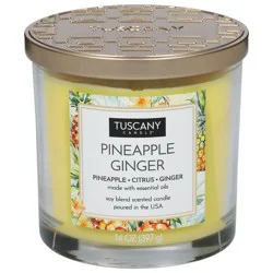 Tuscany Candle Soy Blend Scented Pineapple Ginger Candle 1 Each