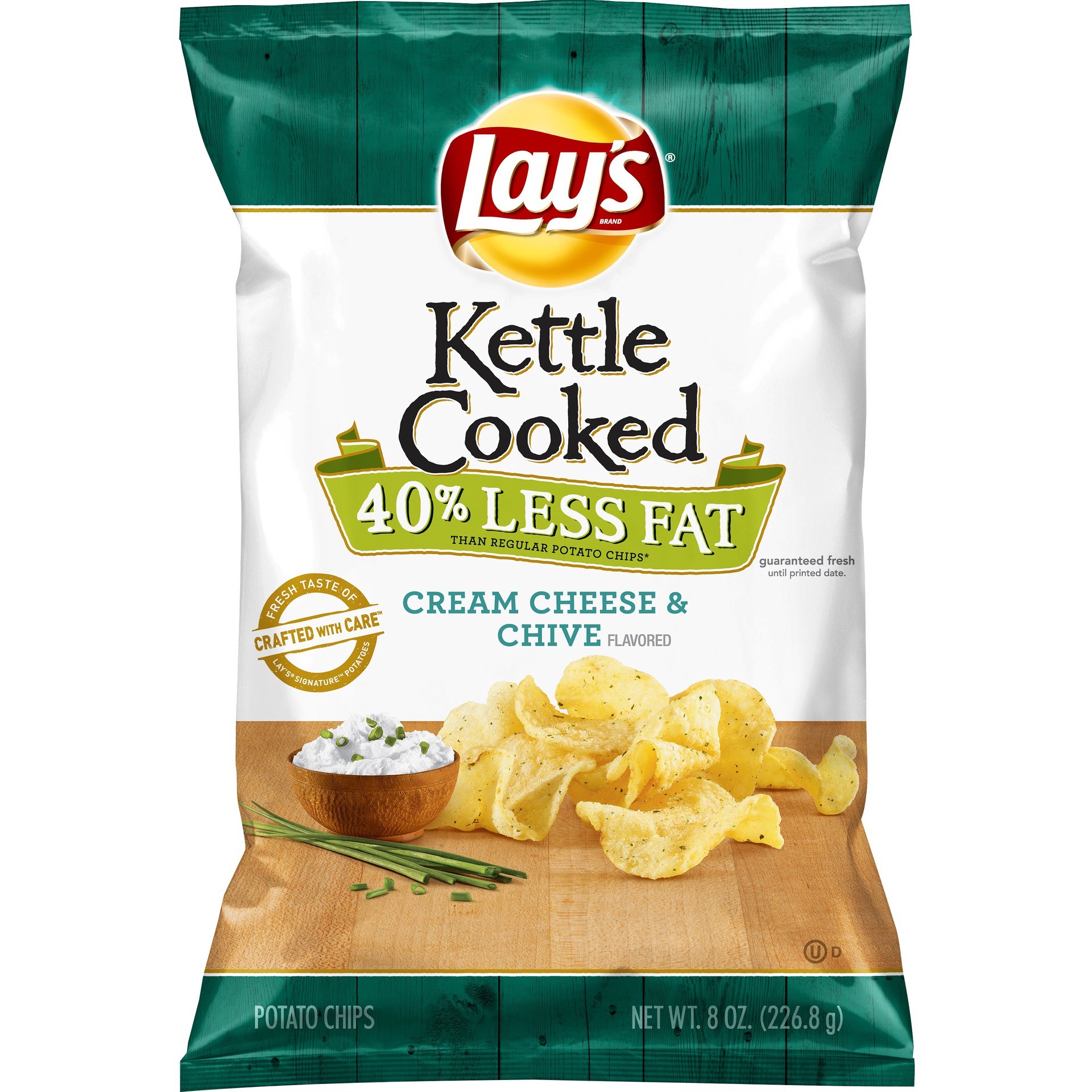 slide 1 of 5, Lay's Kettle Cooked Cream Cheese & Chive Flavored Potato Chips, 8 oz