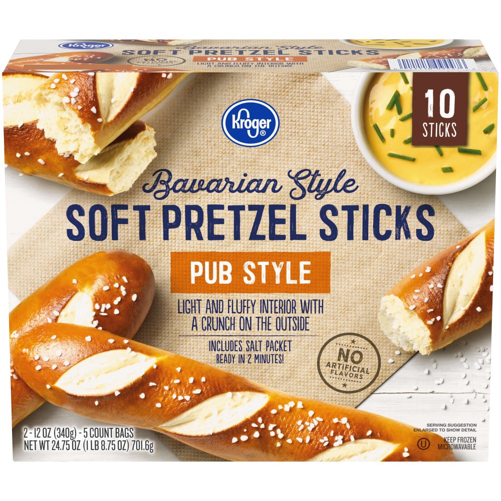 slide 3 of 3, Kroger Bavarian Style Soft Pretzel Sticks, 10 ct; 24.75 oz