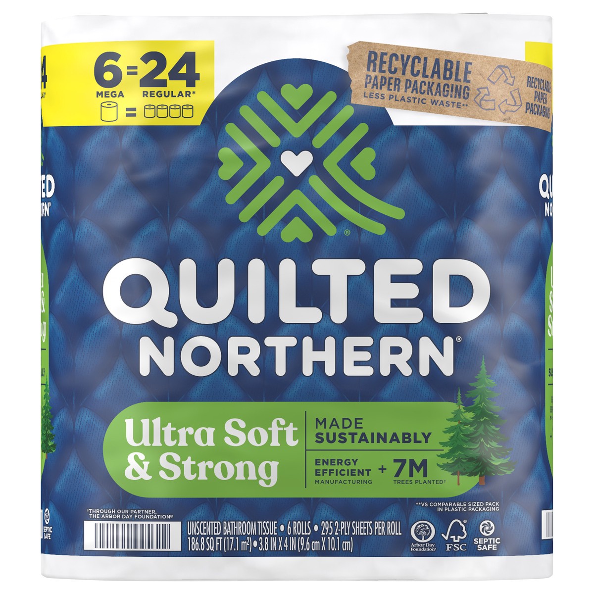 slide 2 of 2, Quilted Northern Ultra Soft & Strong Toilet Paper, 24 Mega Rolls, 6 ct