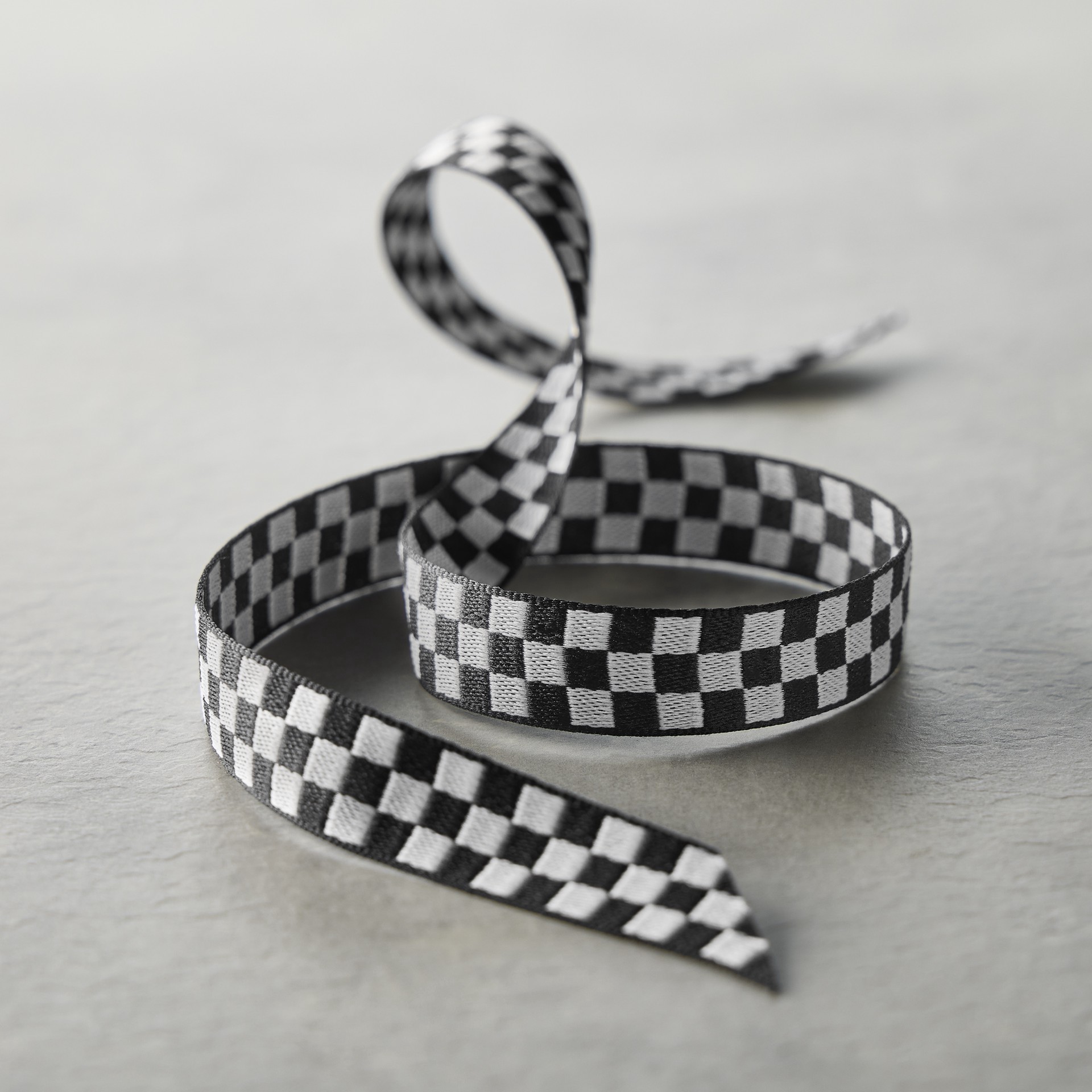 slide 2 of 2, 5/8" X 7yd. Black & White Checkered Ribbon By Celebrate It Classic, 5/8 in x 7 yd